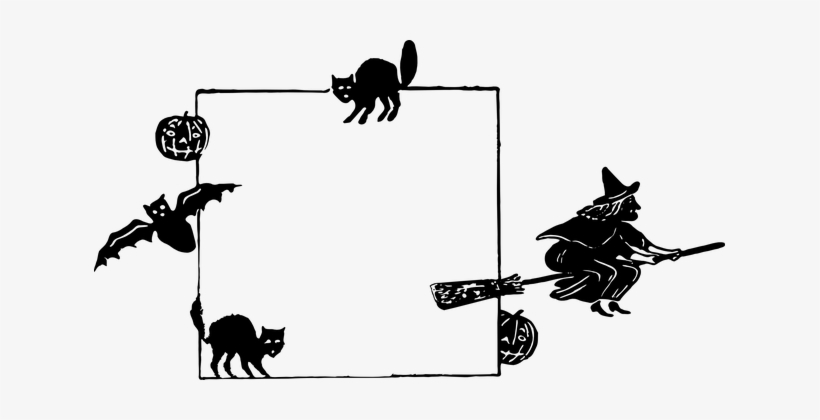 Halloween Frame Witch Pumpkin Cat Scary Bo - กรอบ รูป น่า กลัว, transparent png