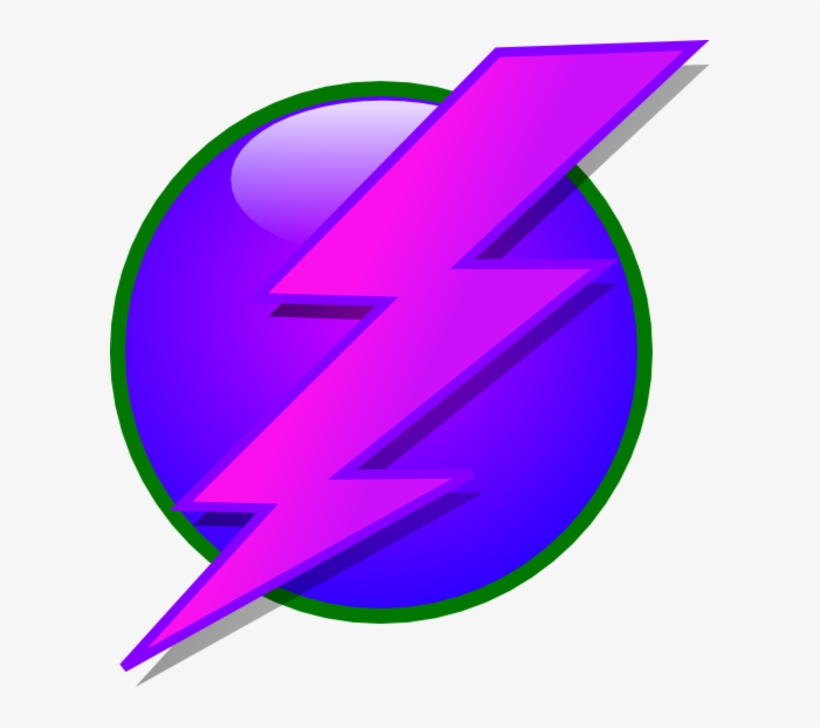 Lightning Bolt Clip Art N61 - Purple Lightning Bolt Clipart, transparent png