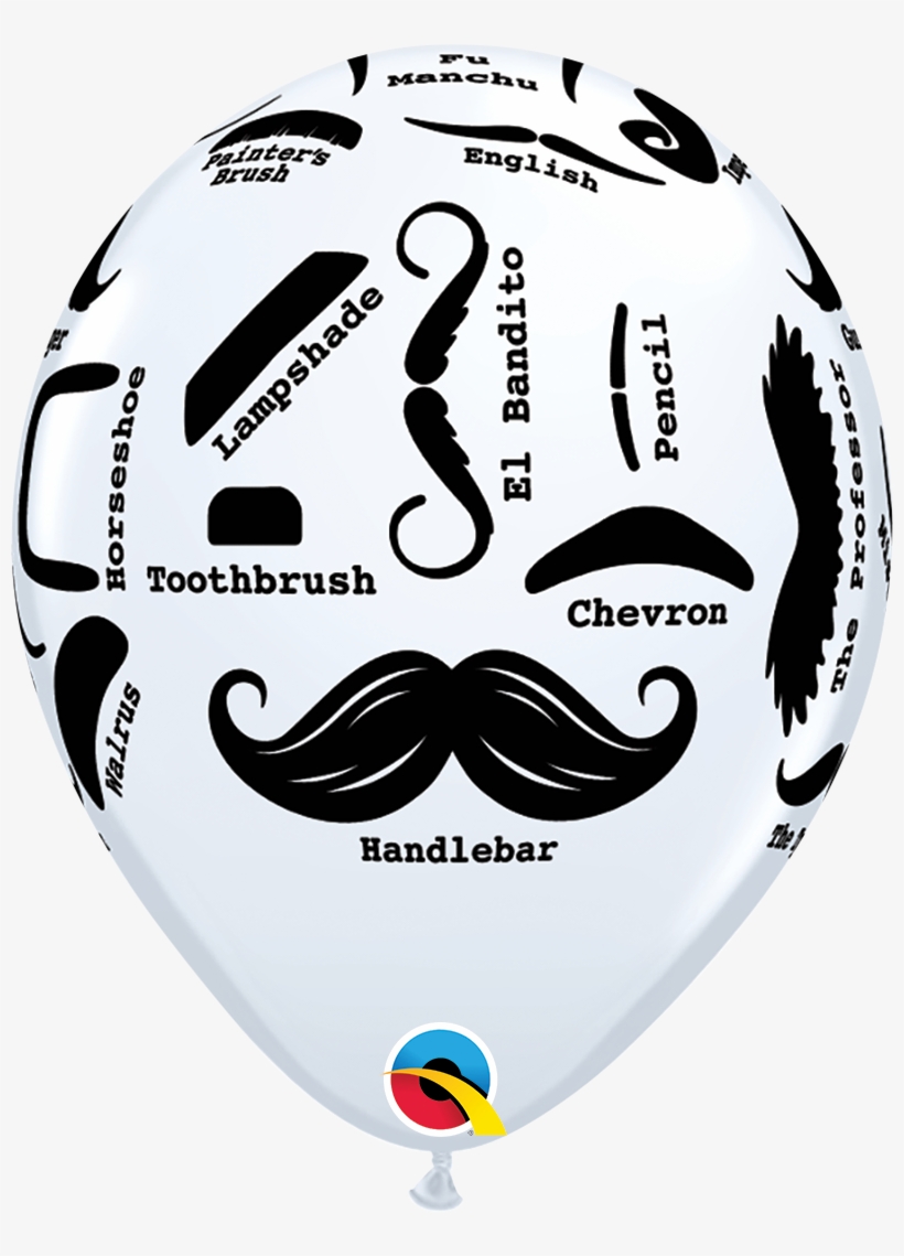 11 Inch Mustache Styles - White, transparent png