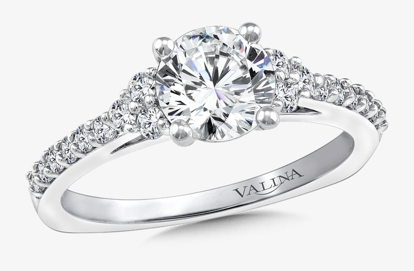 Valina 3-stone Diamond Engagement Ring Mounting In - 3 Stone Engagement Ring Mount, transparent png