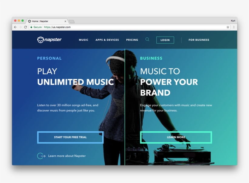 Kurt Varner On Twitter - Napster - 1200x825 PNG Download - PNGkit