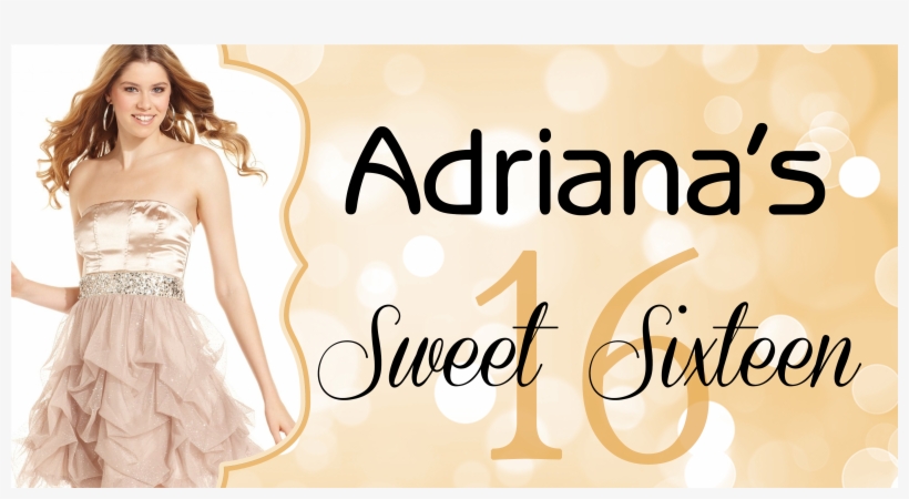Sweet 16 Gold Sparkle Bokeh Birthday Banner - Girl, transparent png