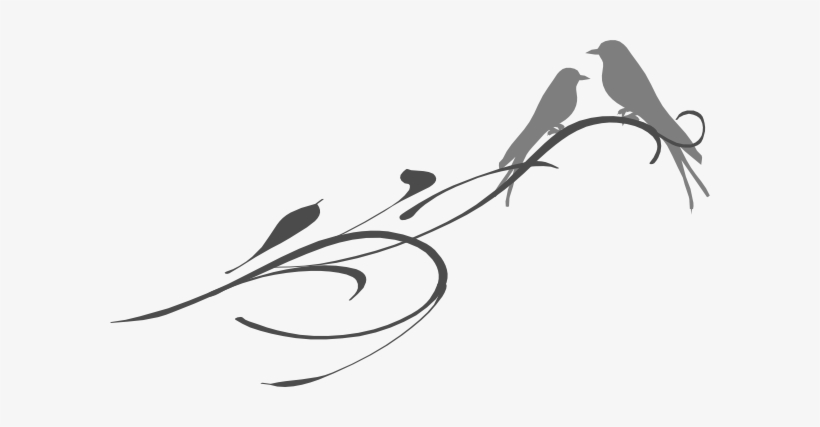 Love Birds On A Branch Grey Svg Clip Arts 600 X 347, transparent png