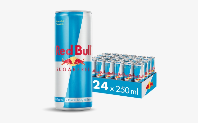 Red Bull Energy Drink - Red Bull Cans Sugar Free 250ml X 24, transparent png