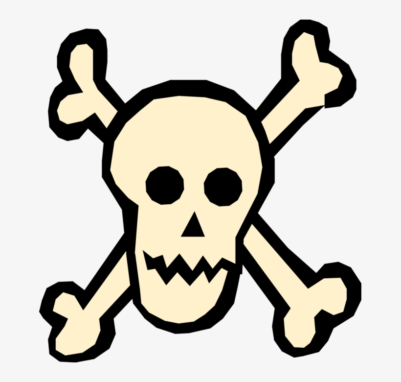 Vector Illustration Of Buccaneer Pirate Skull And Crossbones - Illustration, transparent png