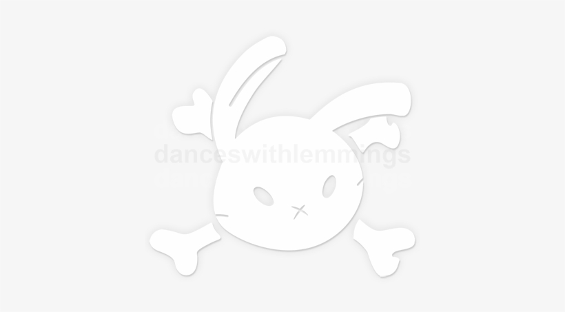 The Sticker Consists Only Of The White Area Shown Below - Skull Bunny, transparent png