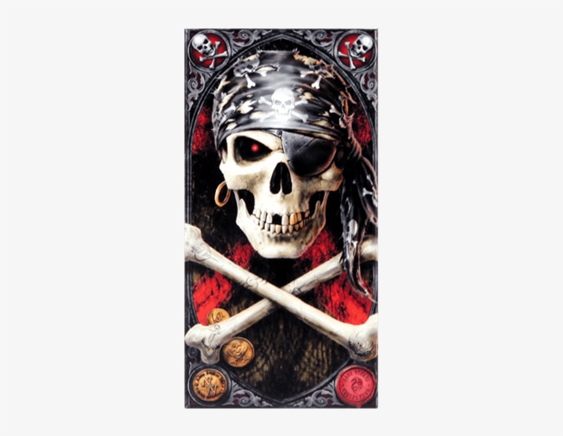 Pirate Skull Ceramic Art Tile By Anne Stokes - Pirate Skull, transparent png