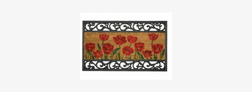 Poppy & Wrought Iron Design Door Mat - William Armes Wrought Iron Effect With Coir, transparent png
