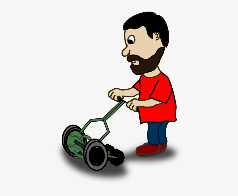 Lawn Clipart Grass Yard - Guy Cutting Grass Clipart, transparent png