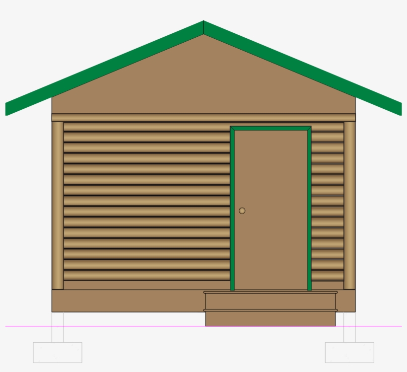 Crescent Moon Log Cabin Front View - Shed, transparent png