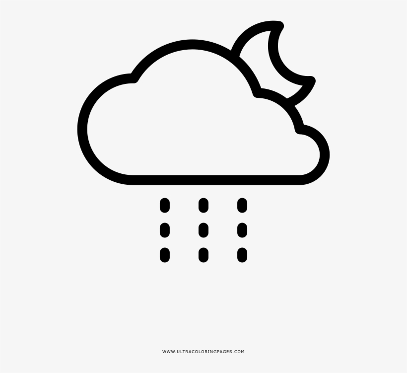 Rain Cloud Coloring Page - Drawing, transparent png