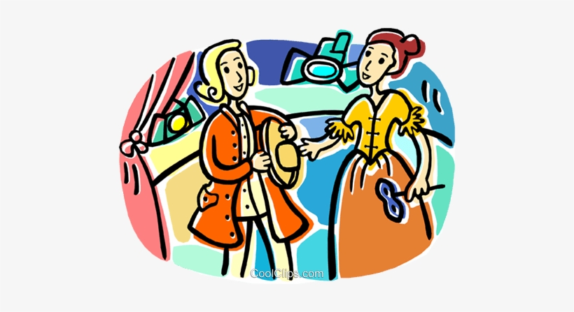 Two Actors On Stage Royalty Free Vector Clip Art Illustration - Loss Theme Examples, transparent png