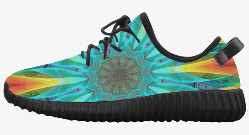 Aqua Gold Joy To The World Flowers, Zen Rainbow - Sneakers, transparent png