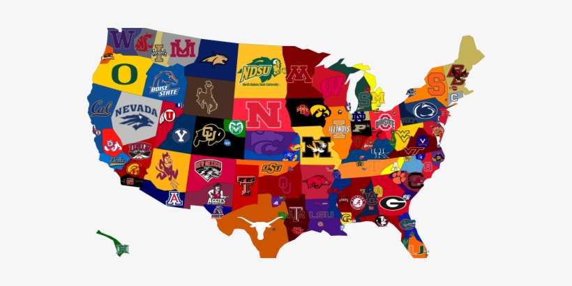 College Football Nation - Us Map Of College Football, transparent png
