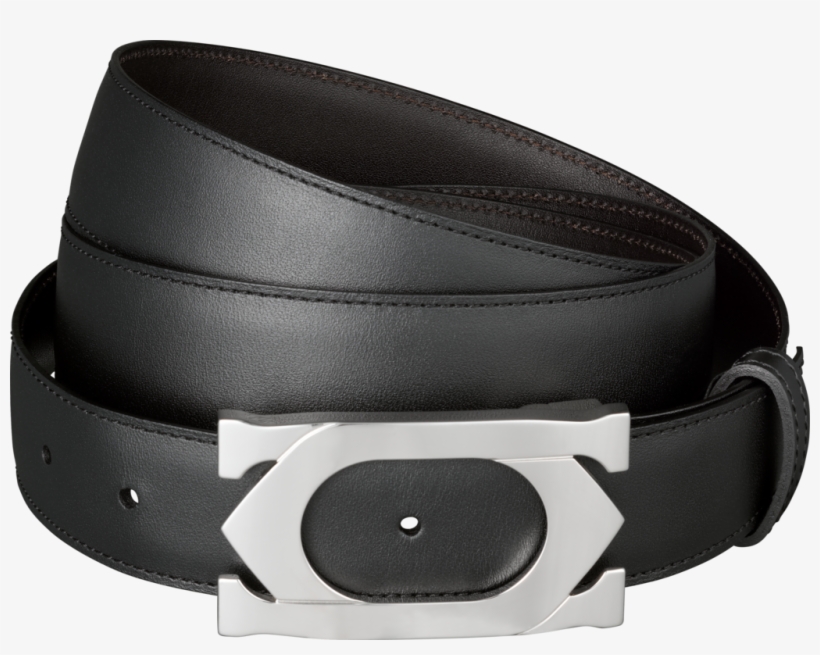 Double C Logo Beltblack Cowhide, Palladium-finish Buckle - Cartier Belt, transparent png
