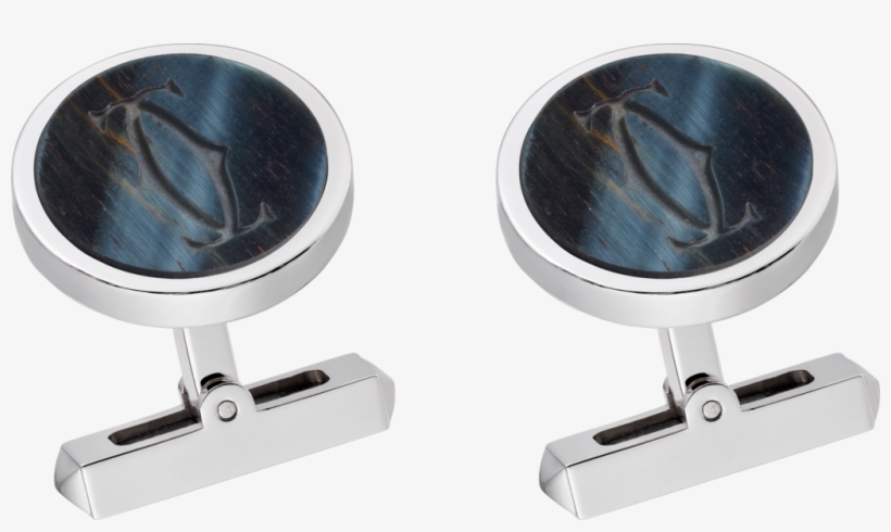 Cartier Engraved Hawks Eye Double C Logo Cufflinks - Cartier Cufflinks Red, transparent png