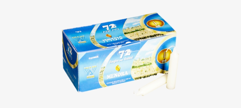 Menora Shabbat Candles 72 Ct - Shabbat, transparent png
