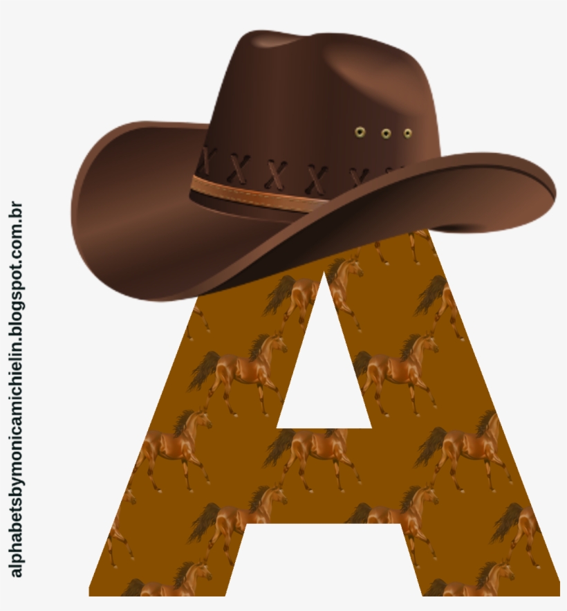 Cowboy Hat And Boots Png Download - Alfabeto Cowboy, transparent png