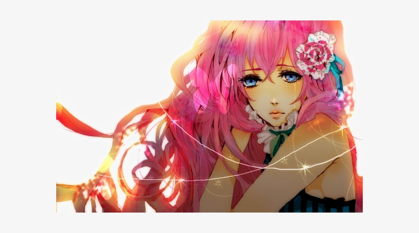 Beautiful Girl With Flowers In Hair - Megurine Luka, transparent png