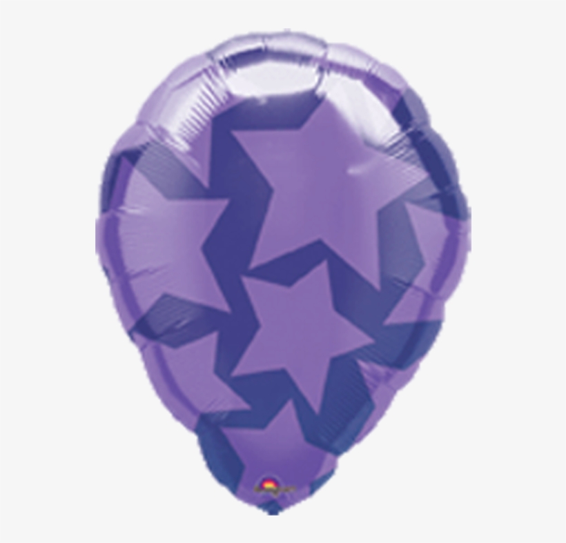 Purple Stars 18" Foil Balloon - 18" Perfect Balloon Purple Stars Balloon - Mylar Balloons, transparent png