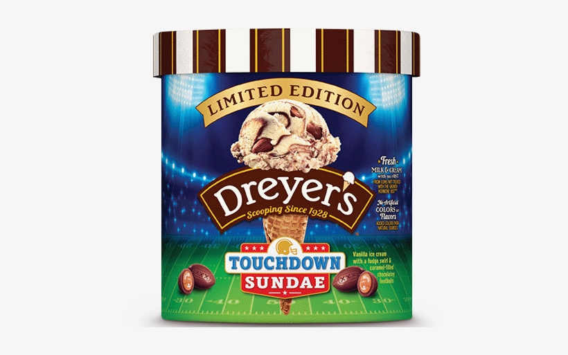 Touchdown Sundae - Dreyer's Grand Ice Cream, Chocolate Chip - 1.5 Qt Tub, transparent png