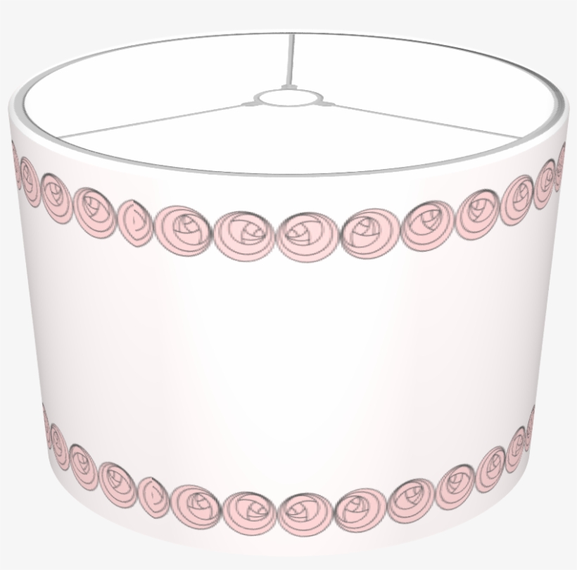 Palest Pink With Rose Border - Lampshade, transparent png