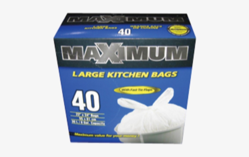 Garbage Bags Kitchen 22x24" 40/pkg - Maximum Sacs De Cuisine Blancs, transparent png