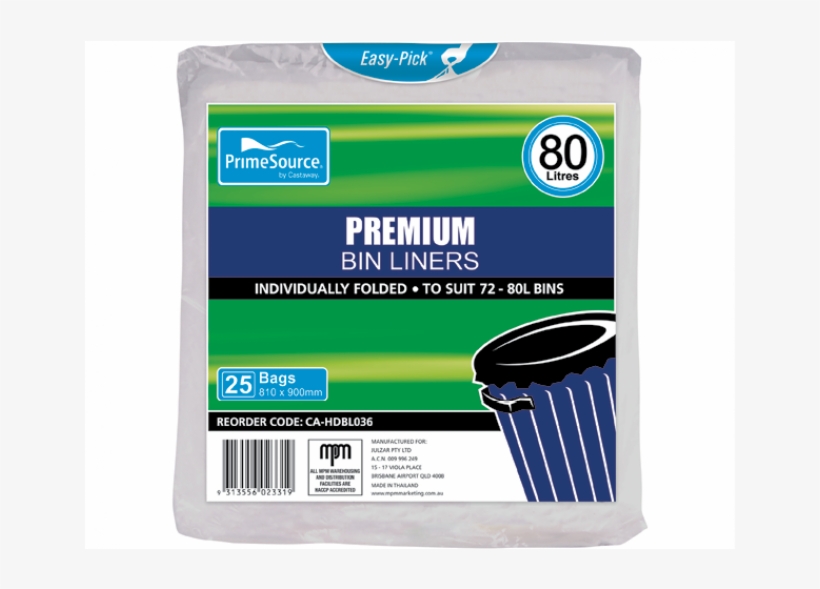 Castaway Easy-pick Garbage Bags Heavy Duty Black 70-77l, transparent png