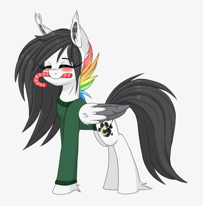 Melodytheartpony, Blushing, Candy, Candy Cane, Christmas, - Cartoon, transparent png