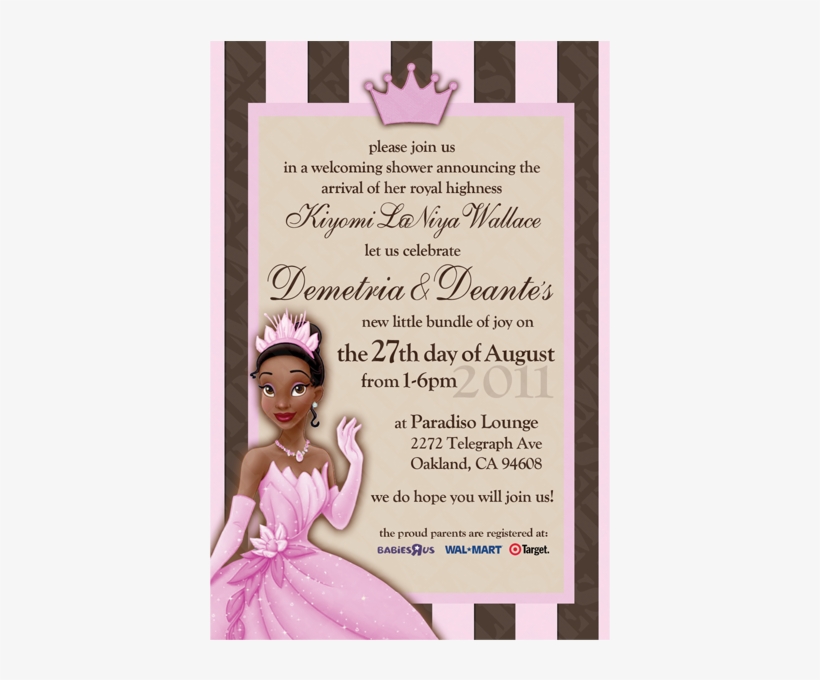 Princess & The Frog Invitation - Princess And The Frog Invitation, transparent png
