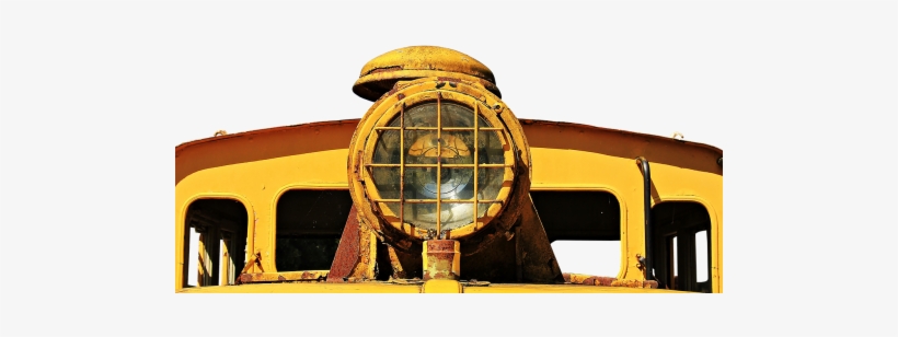 Trains,train Cemetery,disused Trains,retired,rotted - Antique Yellow Locomotive Train Head Light: Blank 150, transparent png