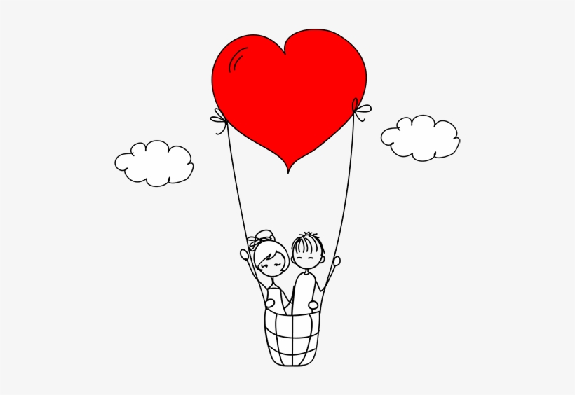 Share This Image - Casal Com Balao De Coração Png, transparent png