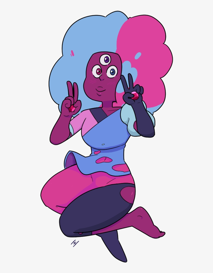 Pink Purple Vertebrate Fictional Character Violet Cartoon - Garnet Png Steven Universe, transparent png