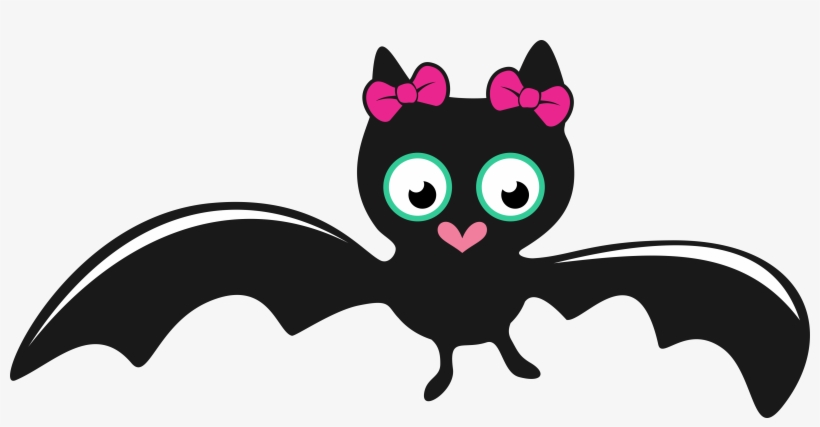 Bat Girl Cute Halloween Svg Cuttable Designs - Cute Halloween Bats Clipart, transparent png