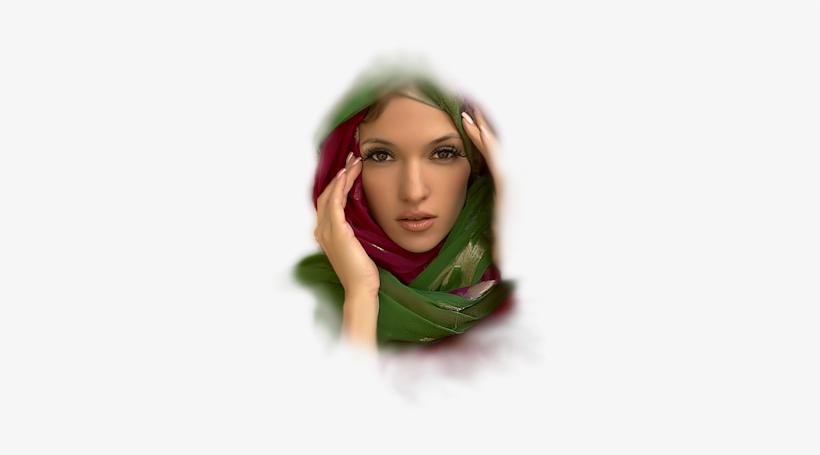 Green Scarf Face - Girl, transparent png