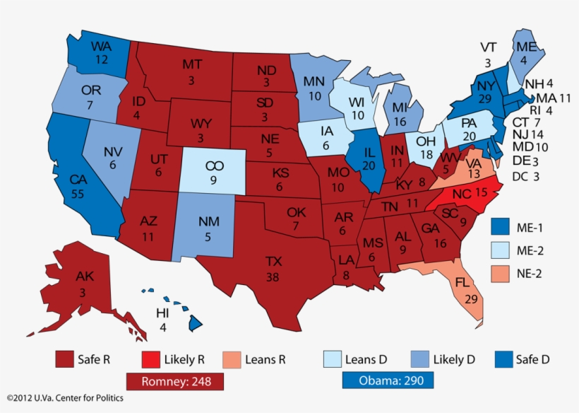 Map Of Us And Their Partiea 2012 11 04 Electoral - Washington District, transparent png