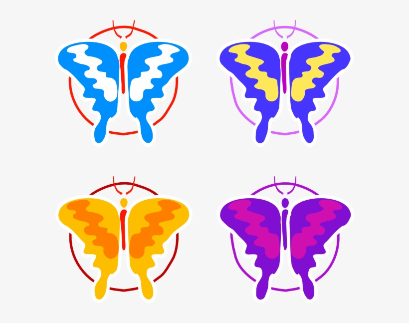 How To Set Use Four Butterflies Svg Vector, transparent png