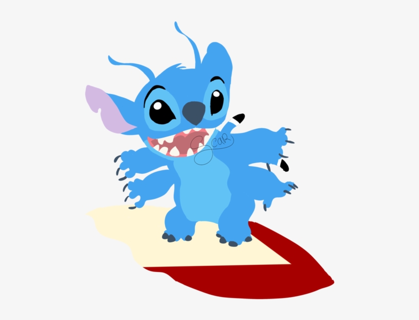 Clip Art Royalty Free Stitch Clipart Scar - Stitch On A Surfboard Png, transparent png