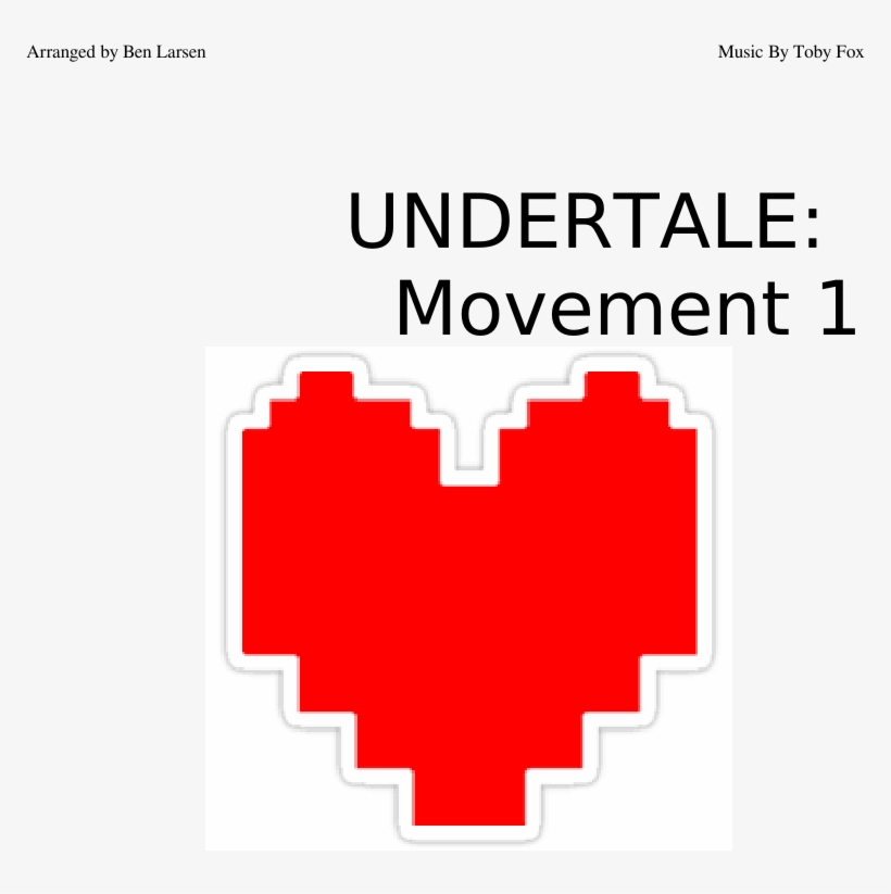 Mvmt I Sheet Music Composed By Music By Toby Fox 1 - Undertale Soul Pixel Art, transparent png