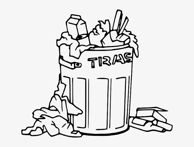 Icon, Food, White, Cartoon, Page, Can, Out, Free, - Clip Art Black And White Garbage, transparent png