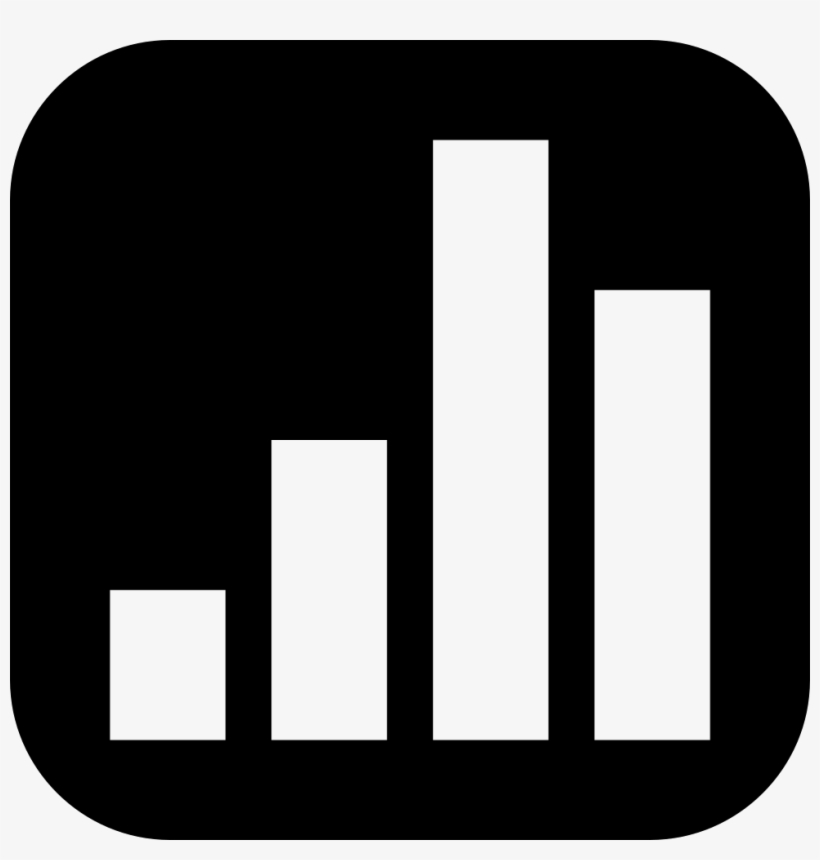 Volume Bars In A Rounded Square In Black And White - Graficas De Barras Blanco Y Negro, transparent png