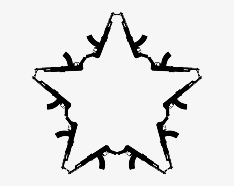 Ak 47 Tattoo - Ak 47 Star Tattoo, transparent png
