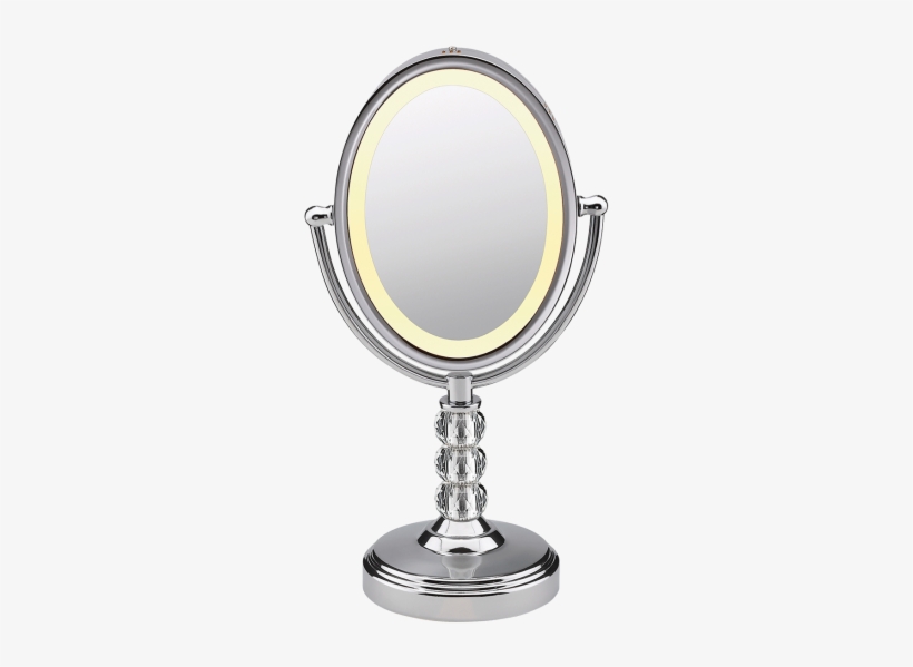 Oval Crystal Ball Accent Mirror - Conair Be71ct Makeup Mirror - Polished Chrome, transparent png