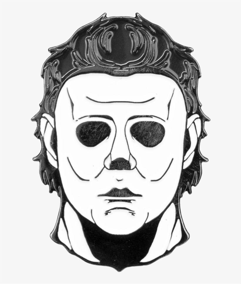 Latex Mask Enamel Pin - Michael Myers Mask Art, transparent png