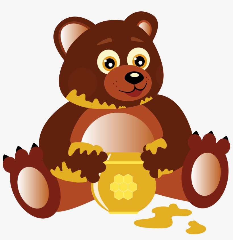 This Free Icons Png Design Of Bear Eating Honey, transparent png