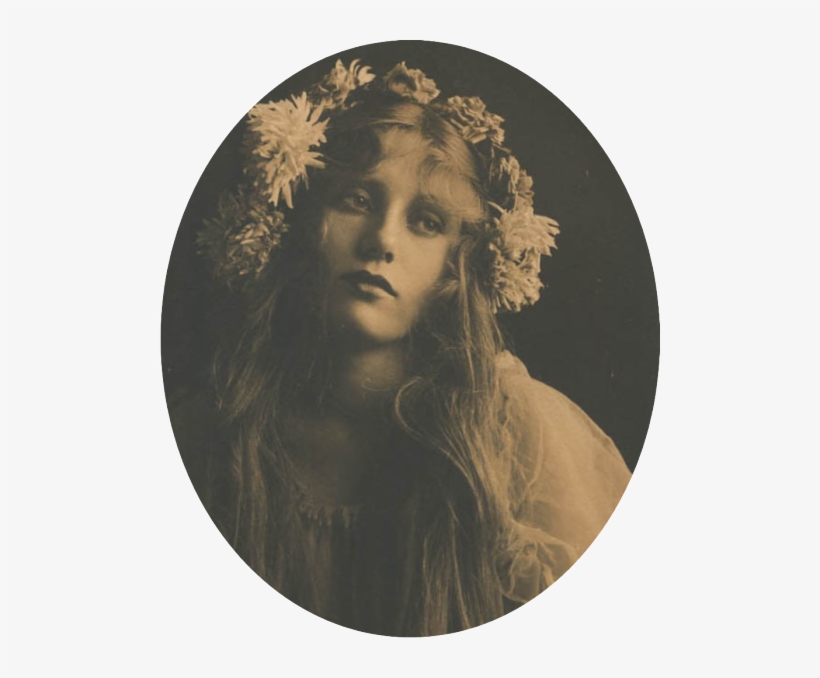 Vintage Beauty Wearing The Flower Crown - Ophelia Hamlet, transparent png