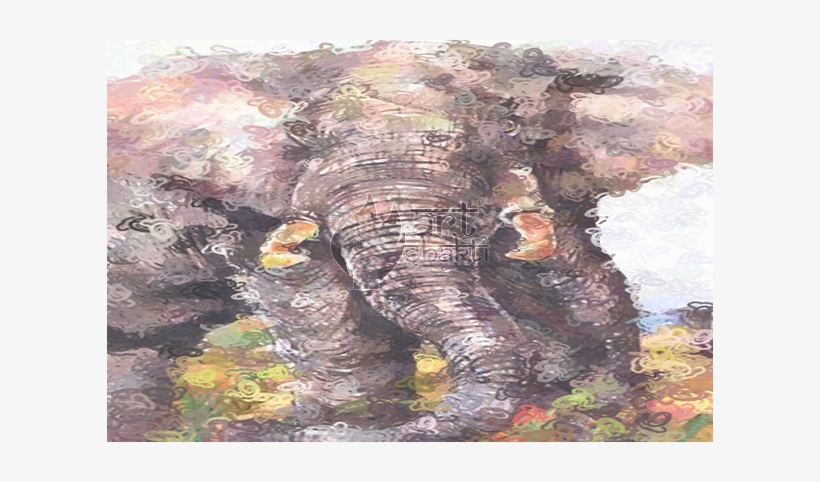 Watercolour Painting Bull Elephant Blurred - Indian Elephant, transparent png