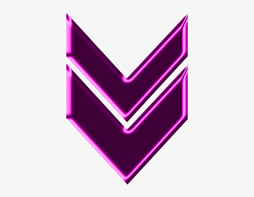 Double Arrow Magenta Neon Down - Purple Down Arrow Png, transparent png