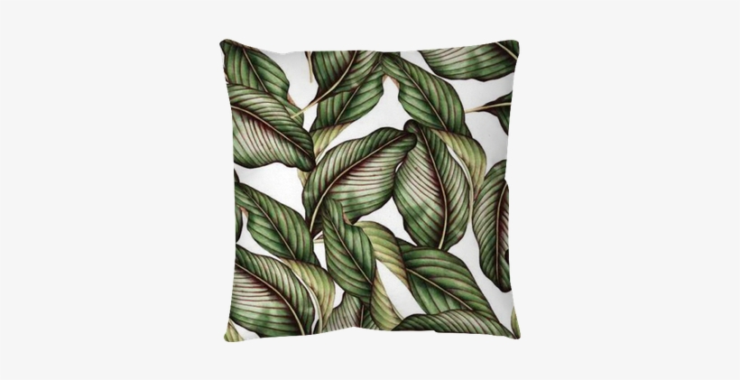 Seamless Floral Pattern With Tropical Leaves, Watercolor - Pattern Floreale, transparent png