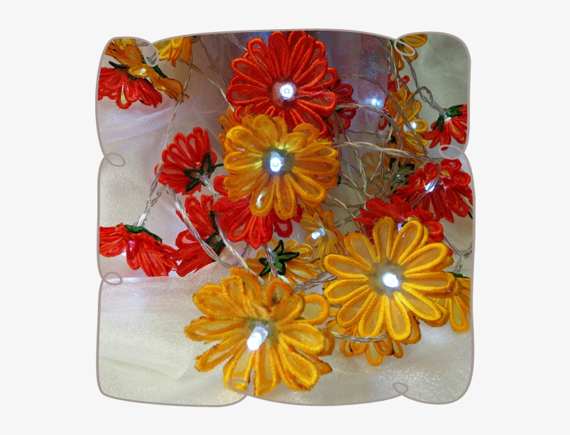 Organza 3d Daisies String Lights Machine Embroidery - Machine Embroidery, transparent png